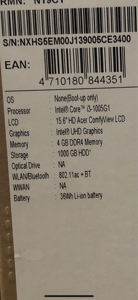 Продаю Acer aspire 3