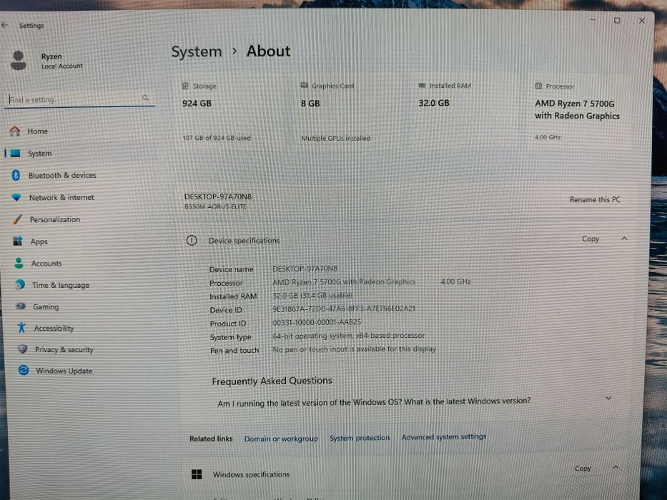 Calculator gaming Ryzen 32 gb ssd RTX 3070
