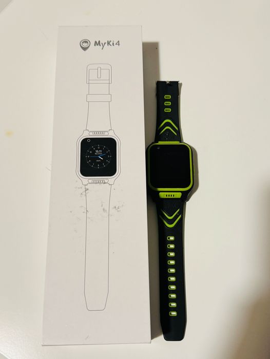 Ceas inteligent pentru copii, MyKi, 4 (4G), Verde/Negru