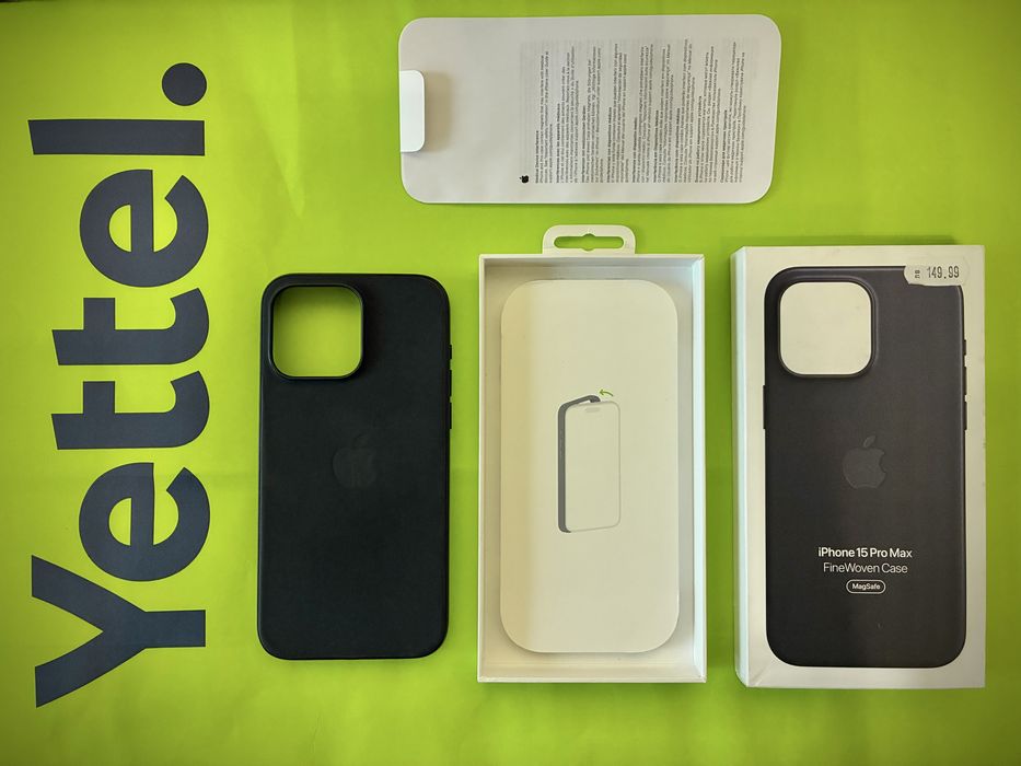 КАТО НОВ iPhone 15 Pro Max FineWoven/ Tъкан Кейс Yettel Black / Черен