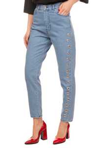 Blugi DR denim jeans makers talie inalta w25 noi bleu inele