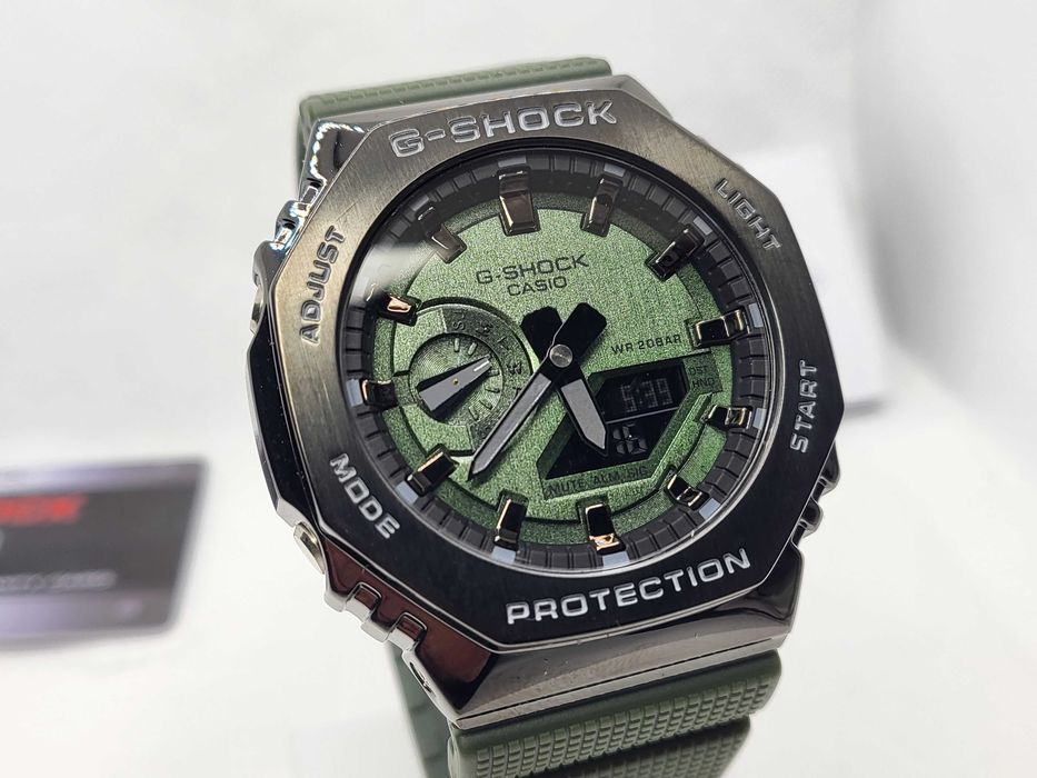 Ceas Casio G shock GM 2100b 3aer, Metal Army Green .Nou, Garantie 2ani