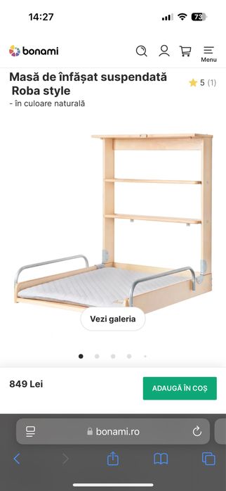 Masa înfășat suspendata pe perete