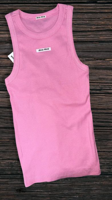 miumiu miu топ потник розов блуза тениска мил миумиу лятна летен рипс
