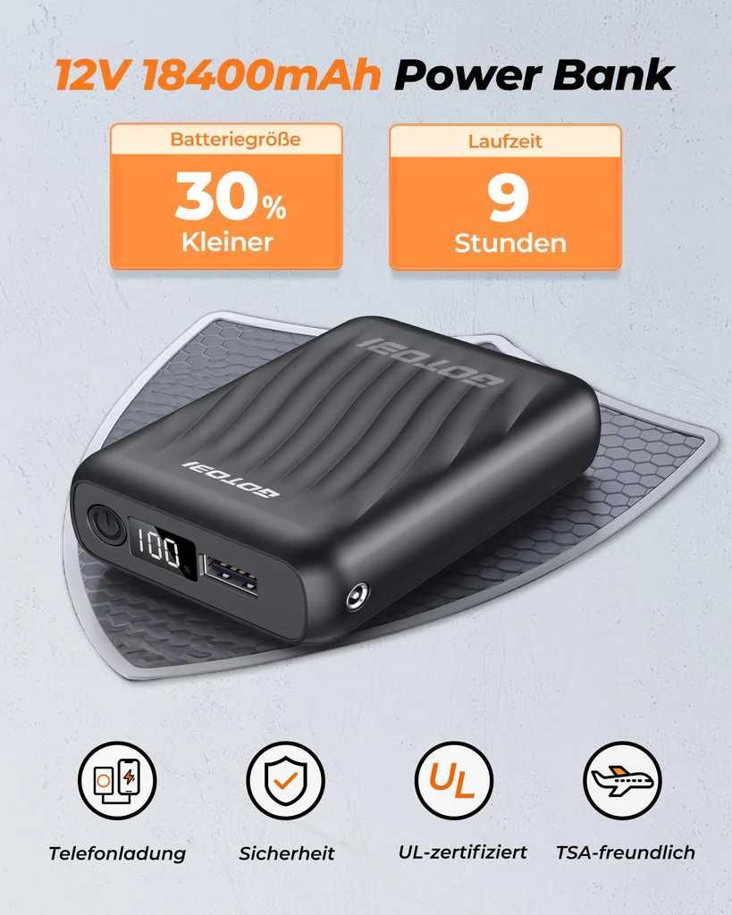 Geacă încălzită GOTOBI pt femei, cu power bank, 8 zone de încălzire