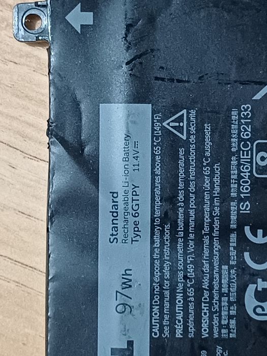 Baterie Laptop, Dell, XPS 15 7590, 9560, 9570, 6GTPY, 11.4V, 8083mAh,