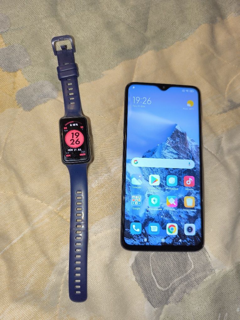 Xiaomi Redmi Note 8 Pro 64GB, Green + Смарт гривна Huawei Band 7