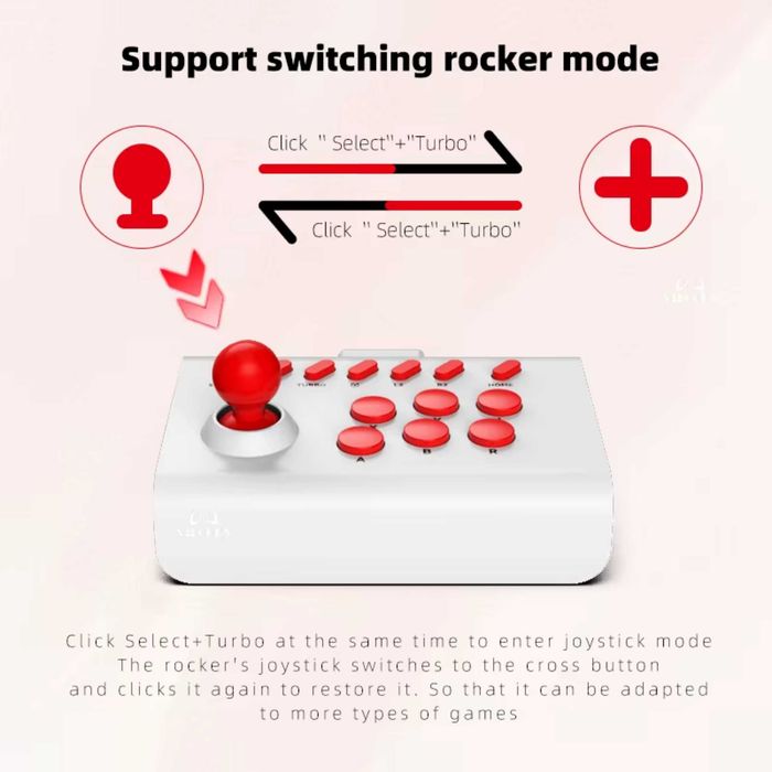 Joystick Arcade-Vintage Wireless Gaming Controler,14 Butoane,Bluetooth