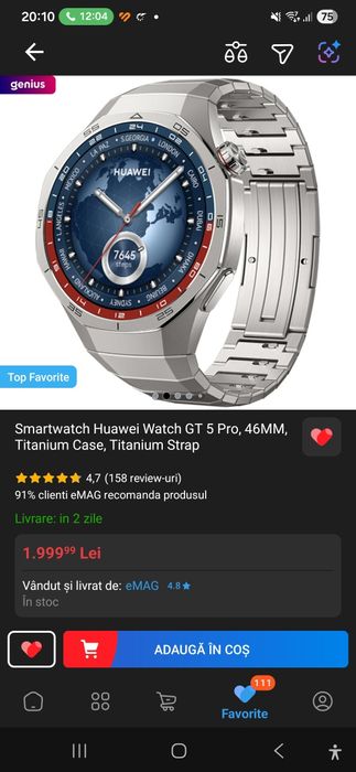 Vând Huawei GT 5 pro titan