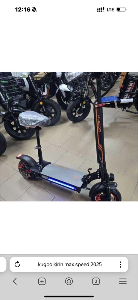 Kugoo Speed max 2025 Elektra somakat pochti yangi