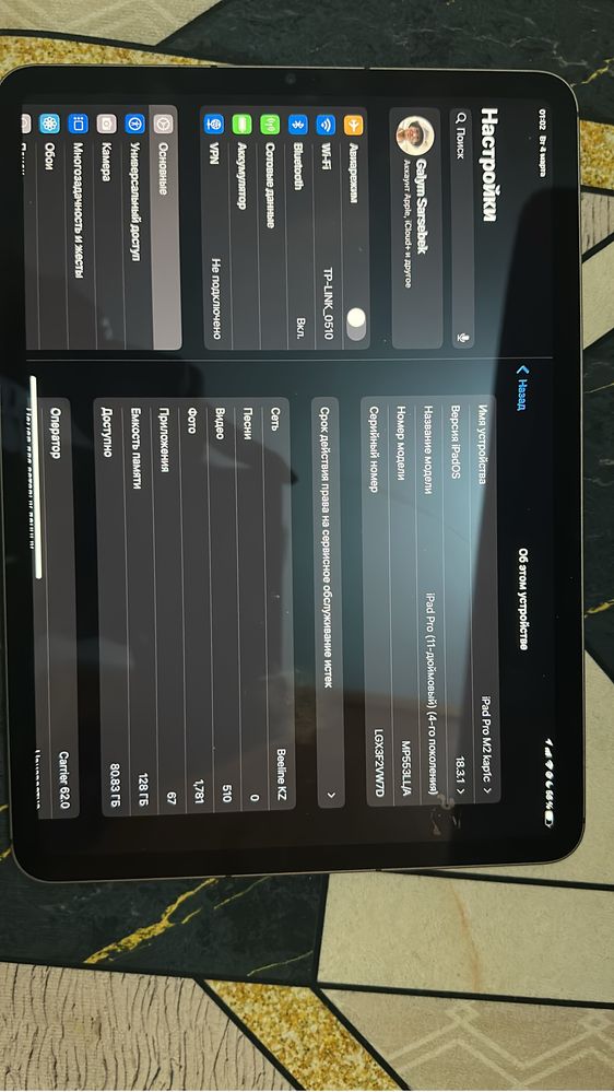 Ipad pro m2 128gb cellular + wifi
