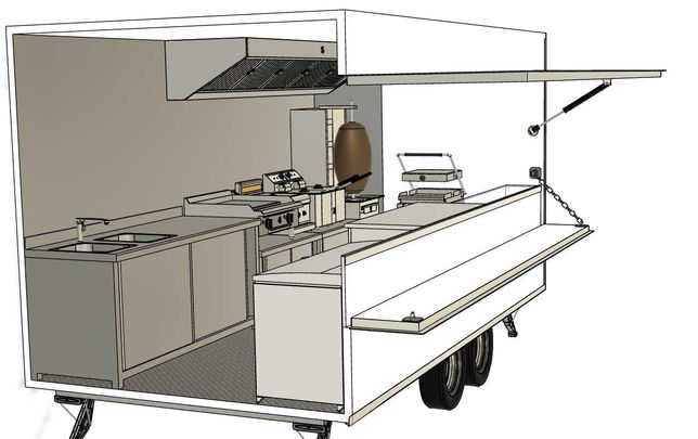 Rulote comerciale profesionale FAST FOOD,food truck, proiectare 3D