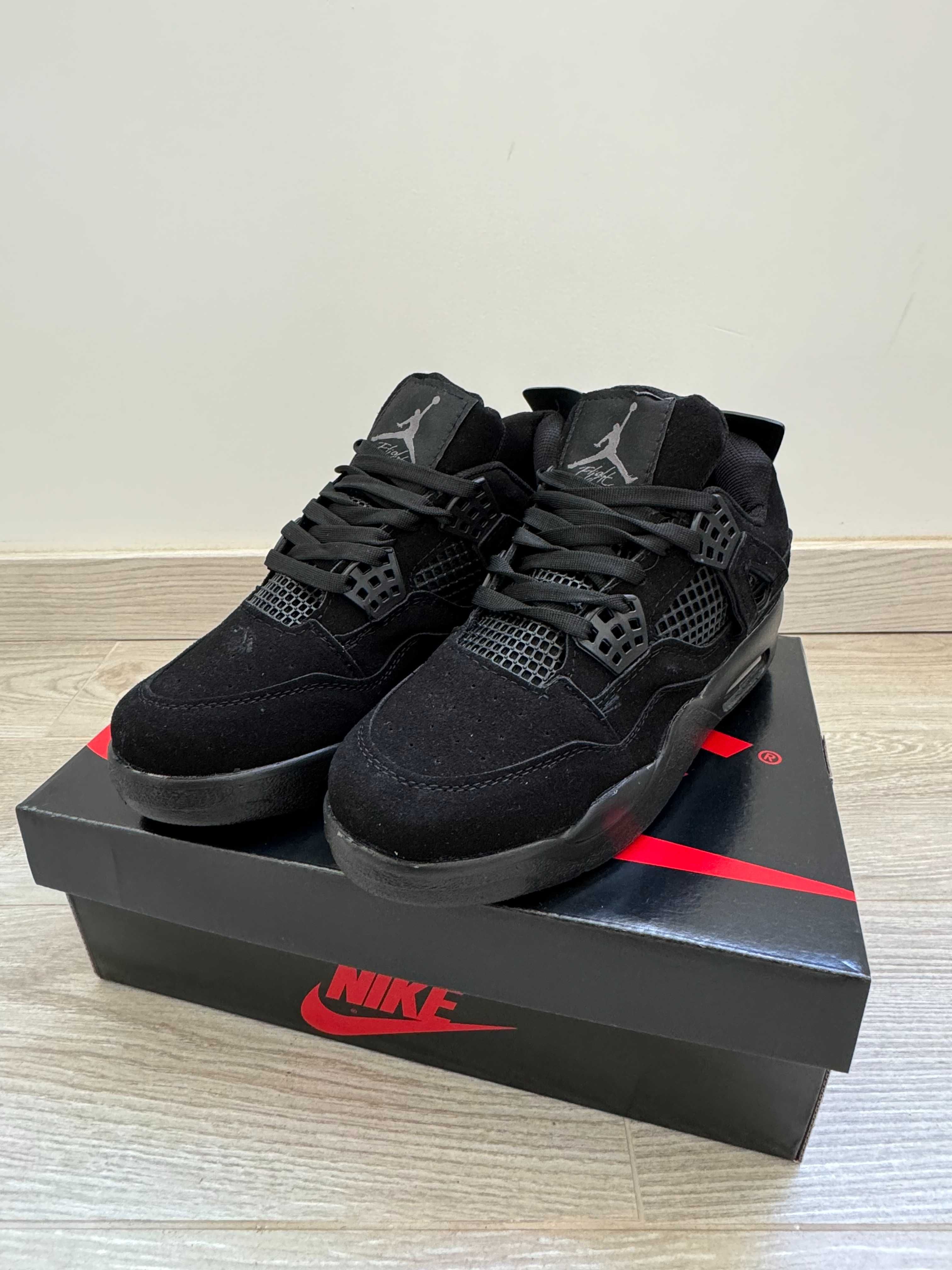 Adidasi AIR JORDAN 4 Black Cat, Produs Nou NIKE - Full Box