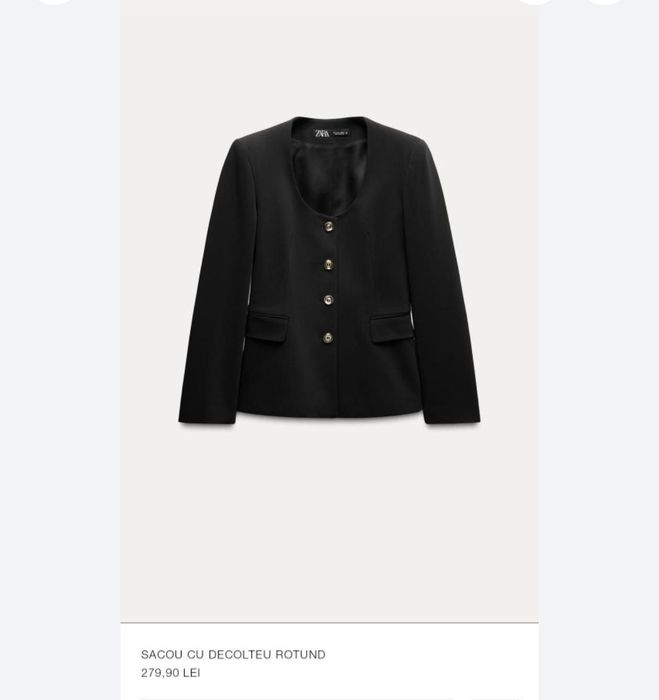 Vând sacou cu decolteu rotund zara