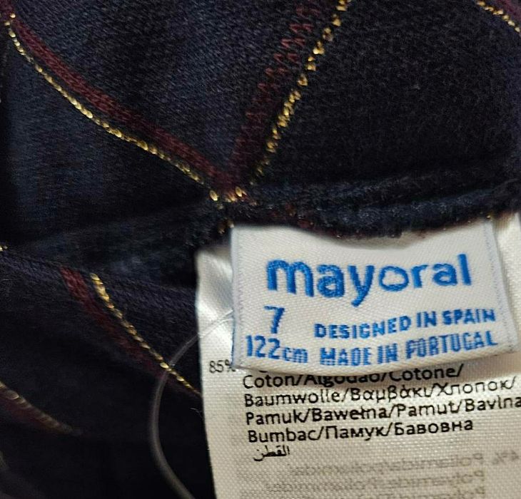 Продавам - стилен кариран панталон за момиче Mayoral  98 см и 122 см