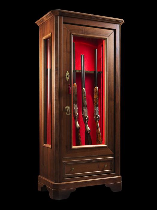 Dulap 11 arme cu vitrina, invelit in lemn masiv, Diamond