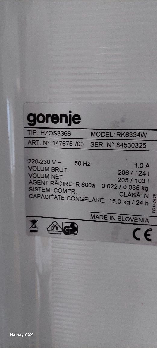 Vând combina frigorifica gorenje