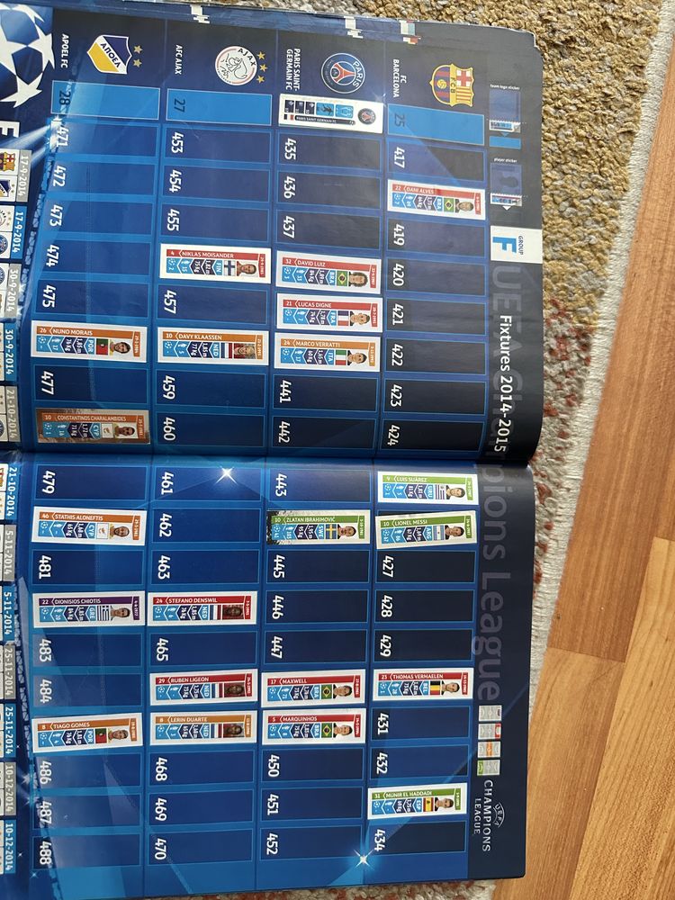 revista stickere fifa 365 panini champions league 14/15