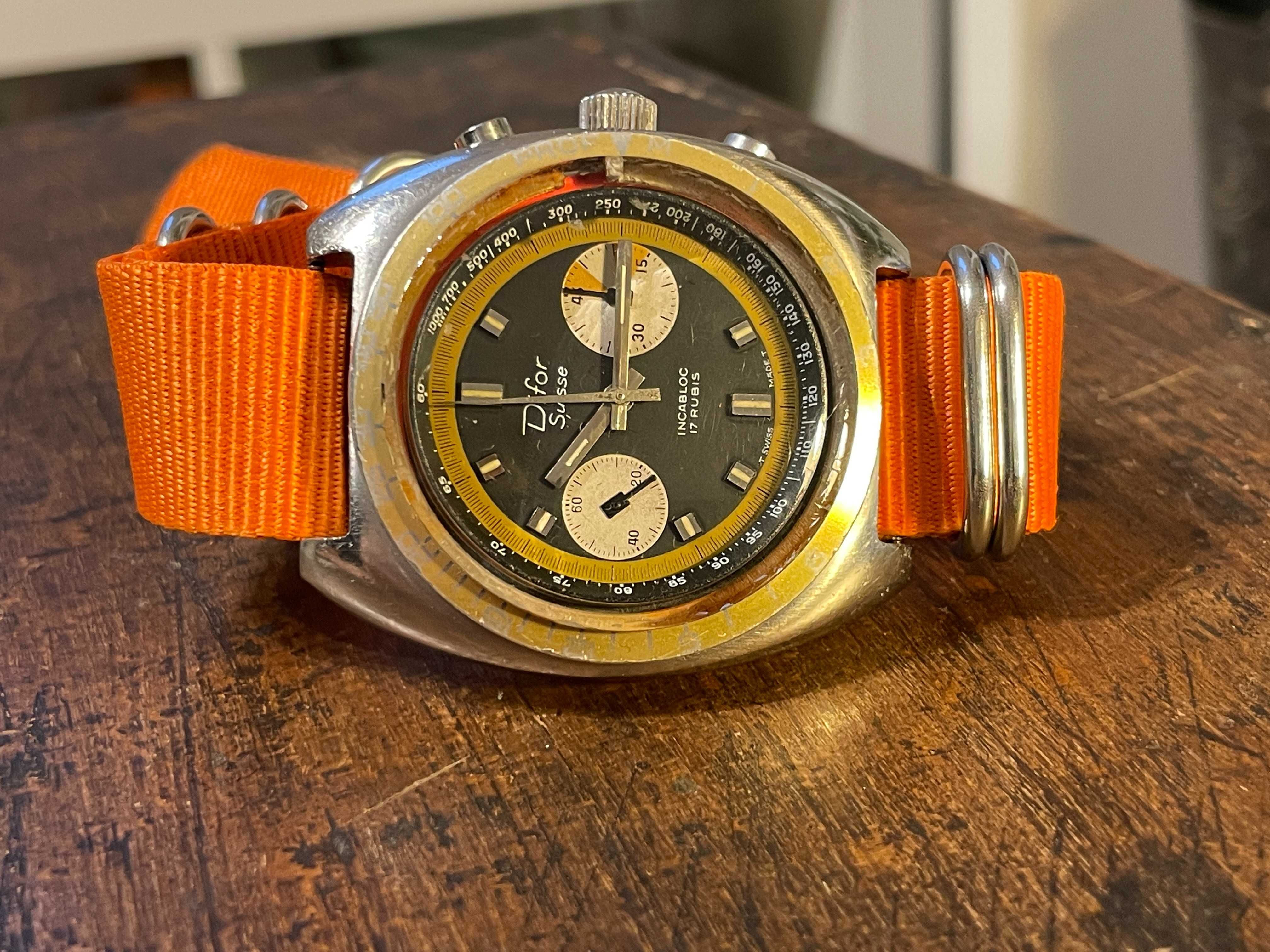 Ceas Difor vintage chronograph eta 7734 profundimetru 42mm