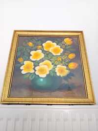 Pictura "Vaza cu flori" 1986 semnata