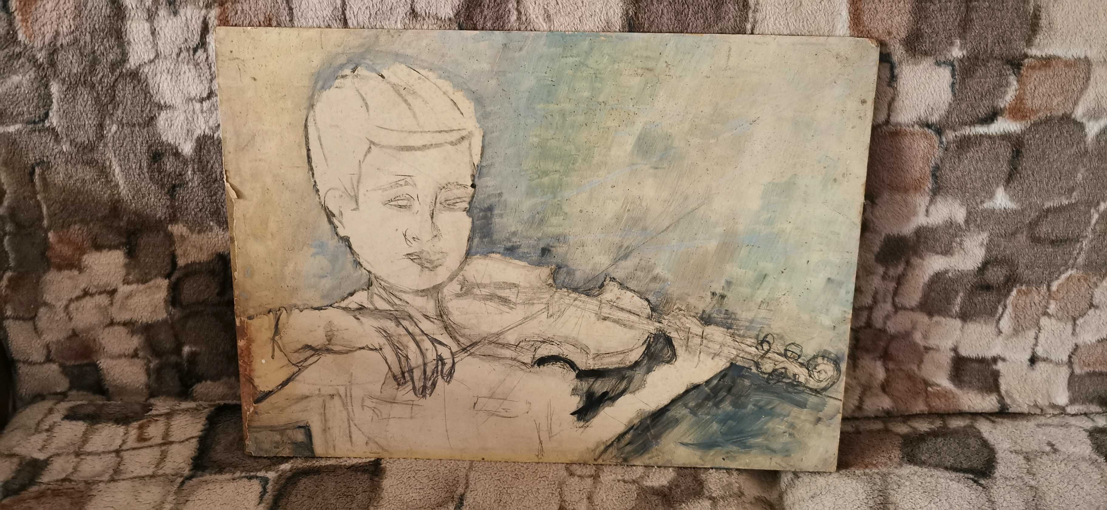 desen pictura baiat cu vioara