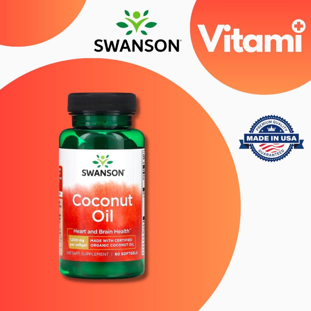 Swanson Coconut Oil  60 мягкие капсулы