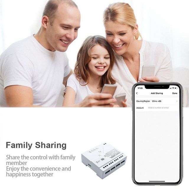 Tuya Smart WiFi+RF433MHz 85-250V реле 4-канала Alexa/Google Assistant