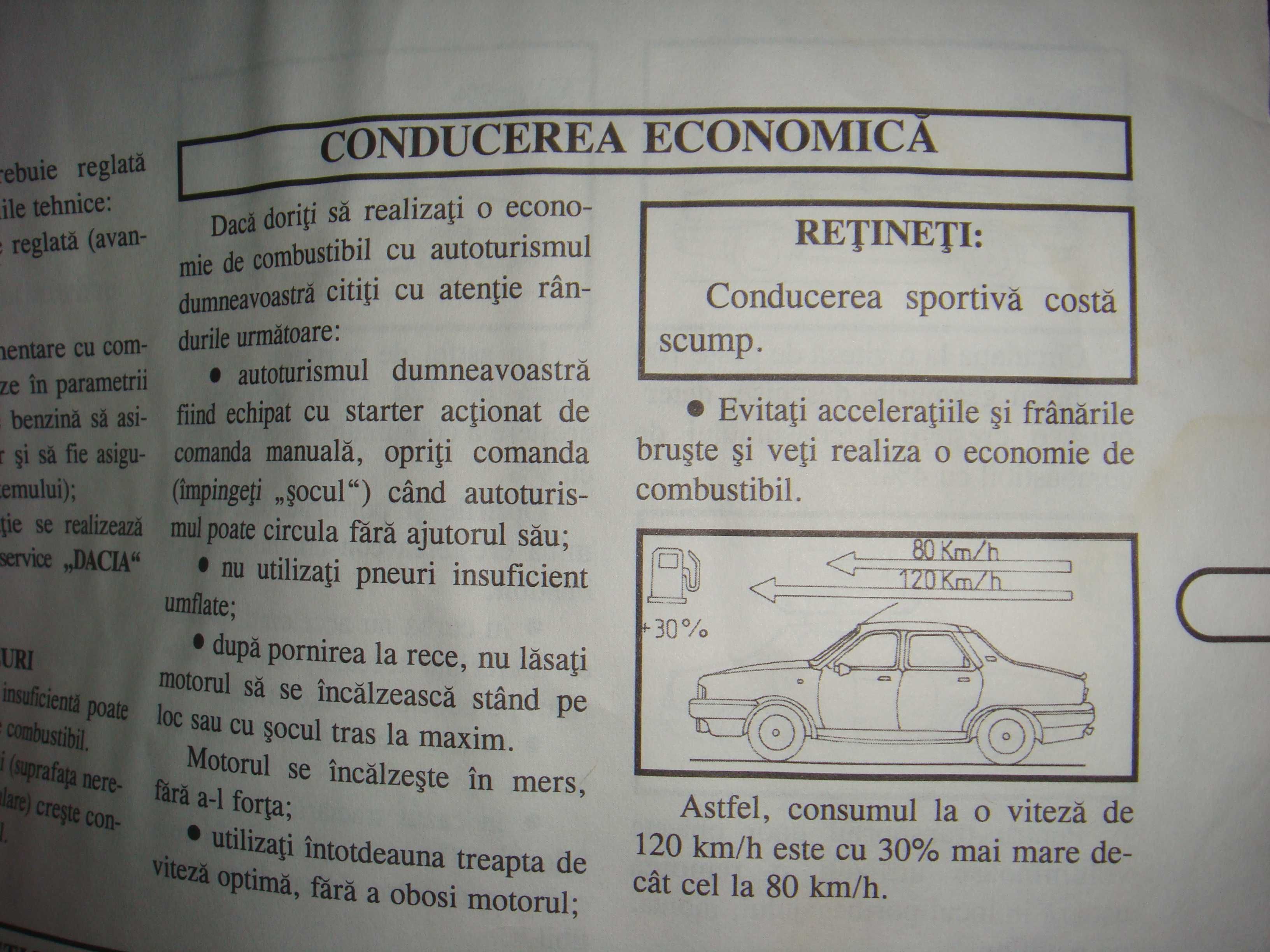 manual  original automobil  Dacia