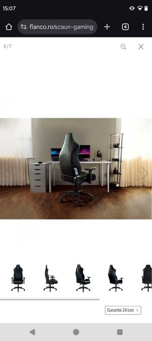 Scaun gaming Razer Iskur X, Marime XL, Negru/Verde