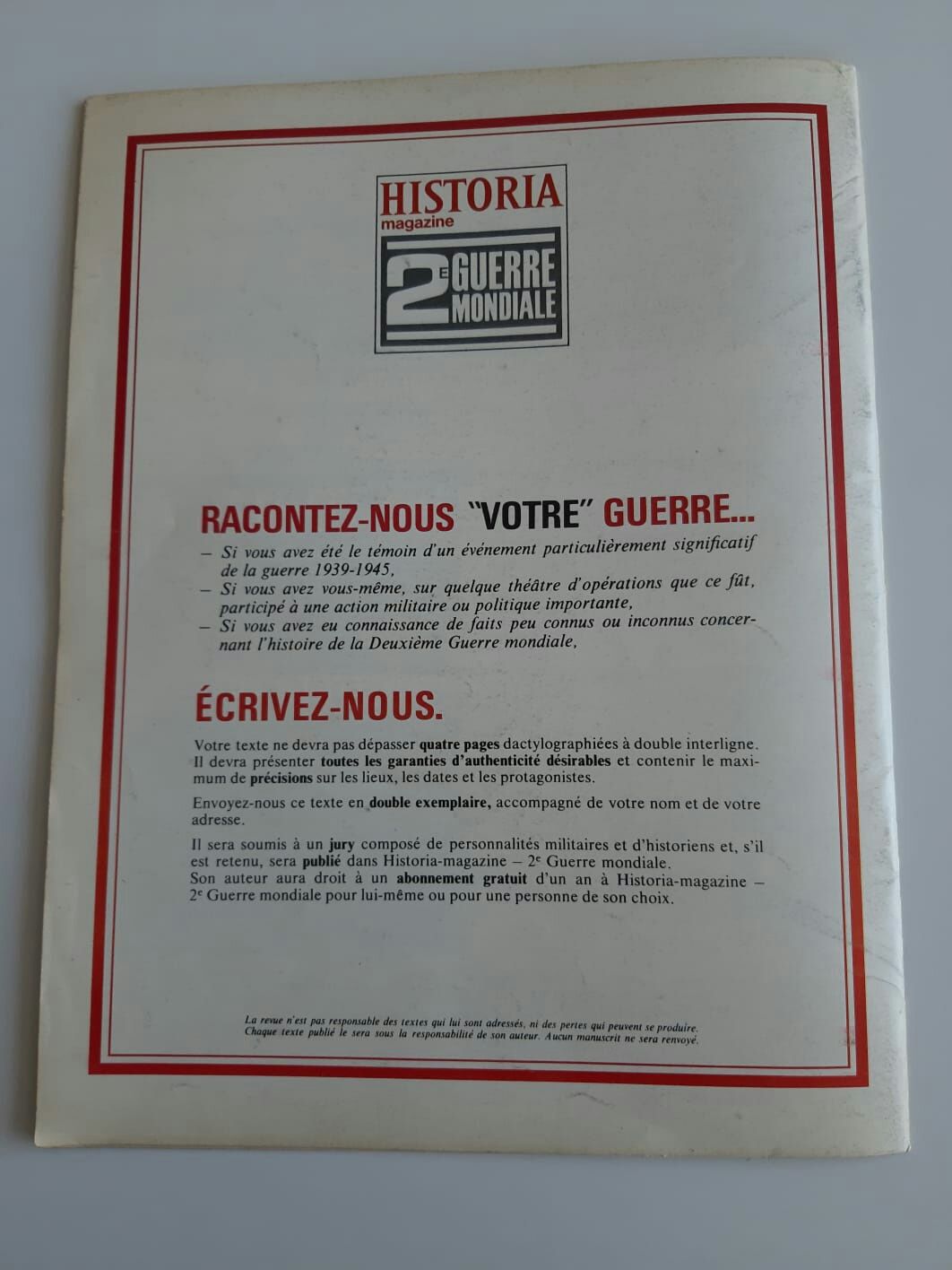 Revistă Veche Al 2 - lea Război Mondial Historia '67 Istorie Colecție