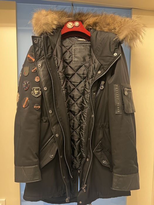 Дамски зимно яке с пухена качулка Philipp Plein