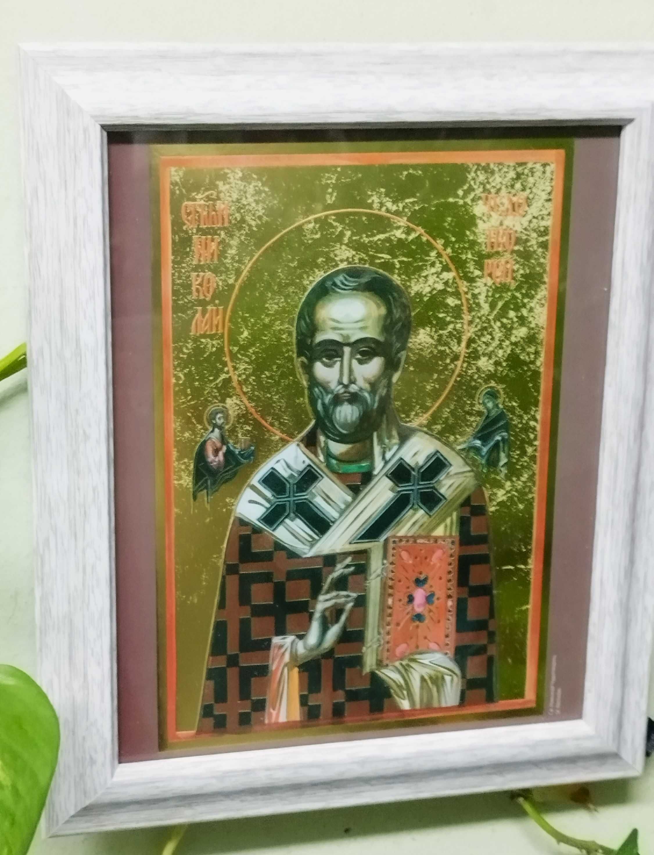 Икона на Свети Никола, репродукция - картина с рамка и стъкло