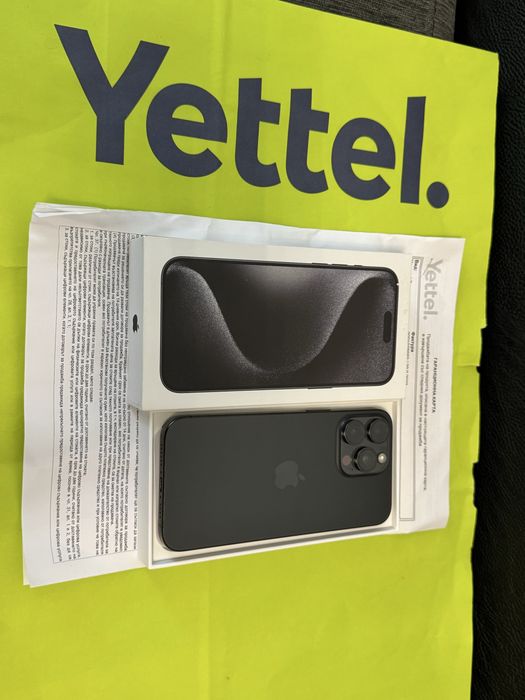 КАТО НОВ 1TB iPhone 15 Pro Max Yettel Гаранция 2026 Black / Черен