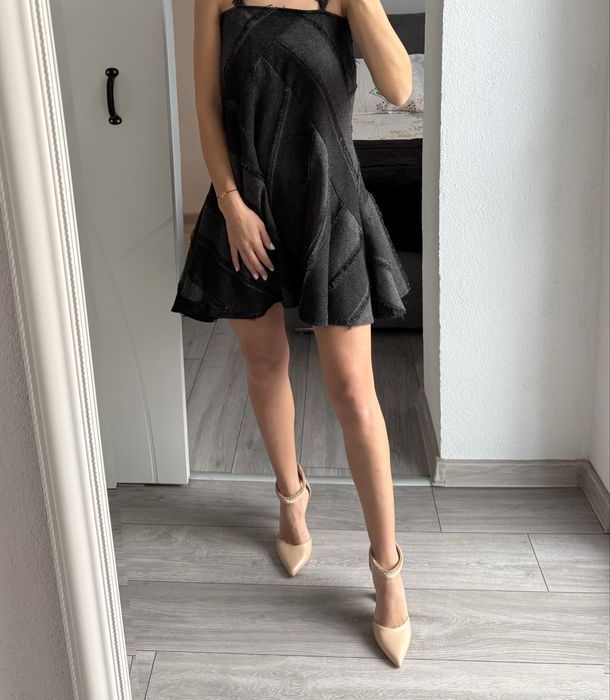 Рокля Elisabetta Franchi, Patrizia Pepe, Vernissage букле, перли, xs