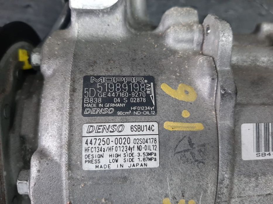 compresor ac jeep renegade fiat 500x 1.6 crd 1.6 d 447250-0020  51989198
