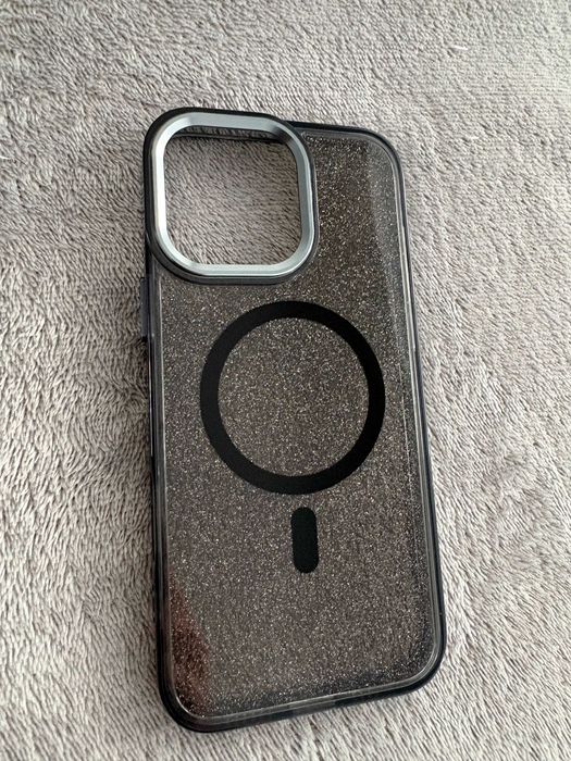 Husa Neagra cu sclipici - TPU - iPhone 16 Pro Max - MagSafe