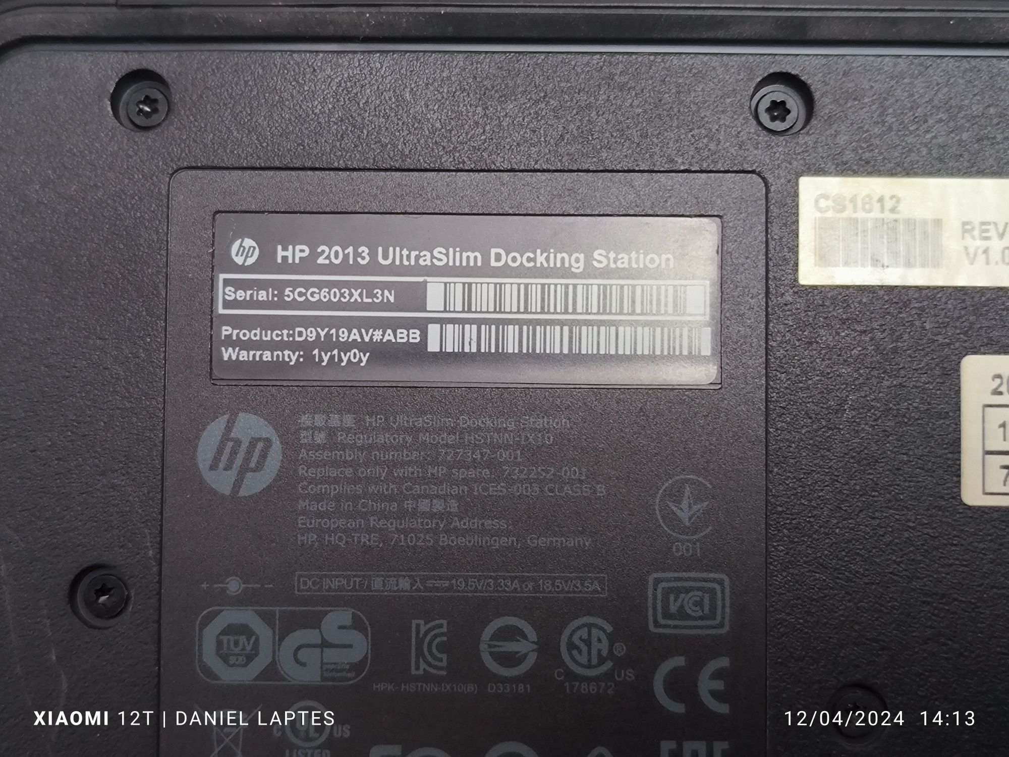 Docking station pentru laptop model HP 2013 ultraslim