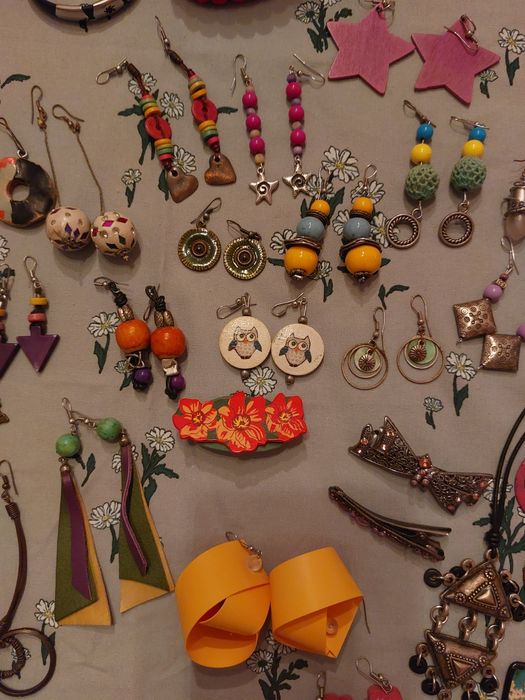 Сет обеци ,бижута колие винтиж бохо хипи