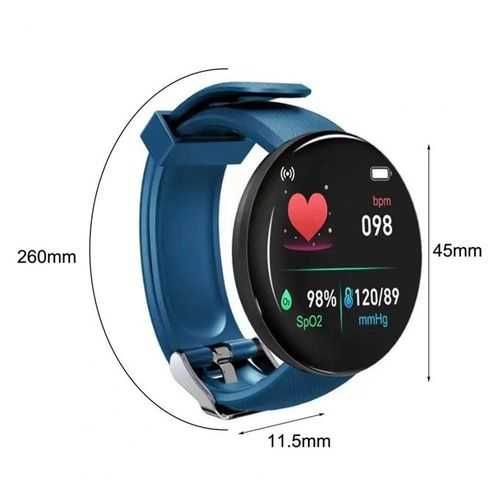 Set Smartwatch + 2 Curele Negru-Blue. Vezi apeluri, mesaje, notificări