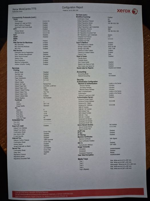 Imprimanta laser color Xerox 7755 Workcenter,  multifuncțională,  A3 c