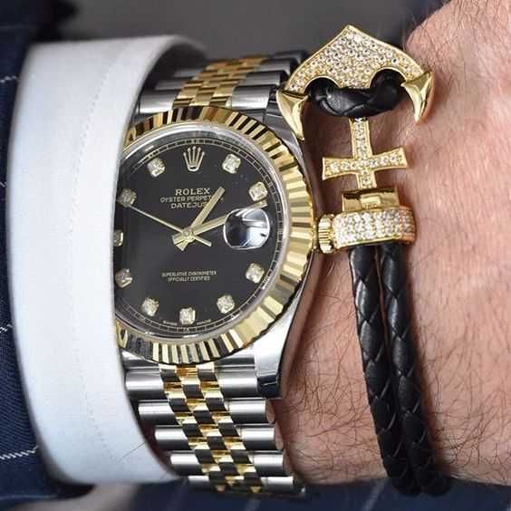 Часовници Rolex Datejust 41mm сребристо злато / черен екран