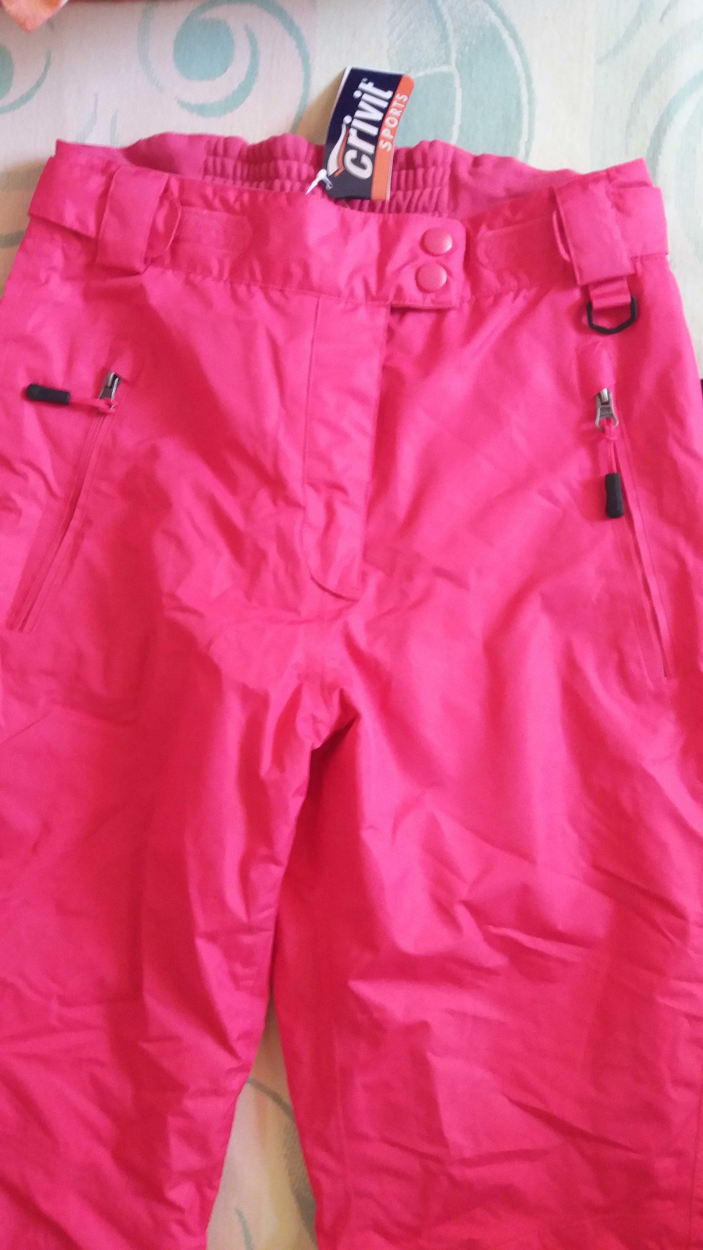 Pantaloni de ski dama marimea S culoare ciclam cu negru mar.36-38