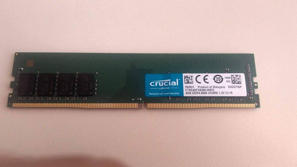Crucial CT4G4DFS8266.M8FG 4Gb, PC4-21300 Мбайт/с, 2666MHz, DDR4 1.2V,