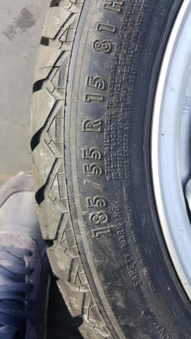 Желязна джанта 4х100 за опел с нова гума 185 55 15
