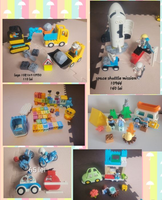 Lot Lego set buldozer, racheta, cifre,litere