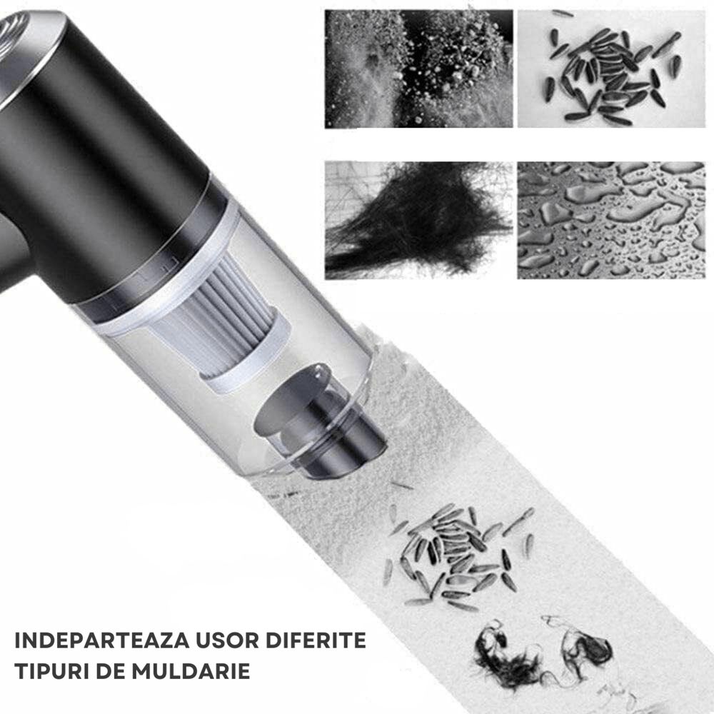 Aspirator auto portabil, 2 in 1, fara fir, acumulator 2000mAh