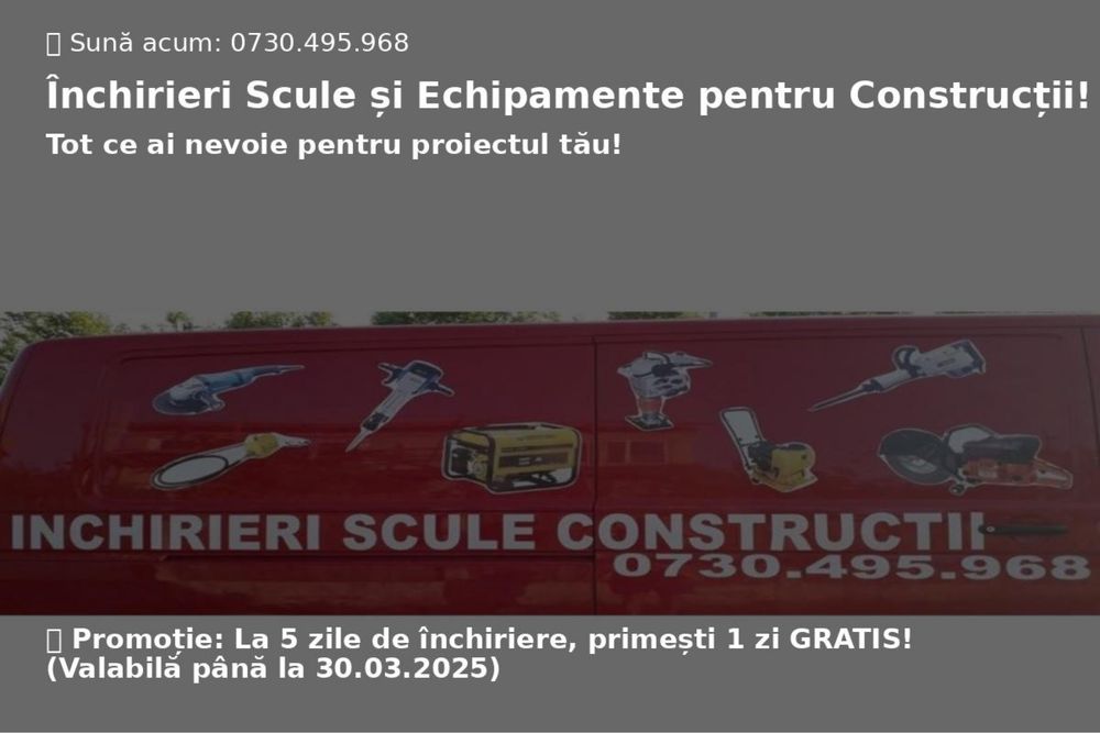 Inchiriez motosapa, motocultor, picamer, compactor, popi metalici