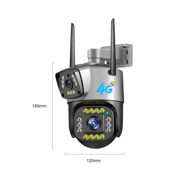 4G двойная  Камера наблюдения онлайн сим-карта. + Аккумулятор.