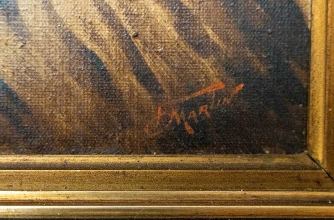 Tablou vechi pictat ulei pânză semnat