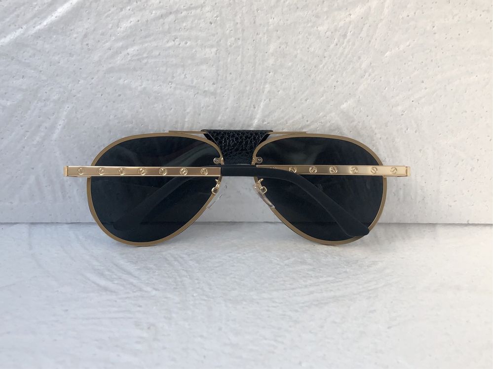 Cartier Мъжки слънчеви очила авиатор с кожа
